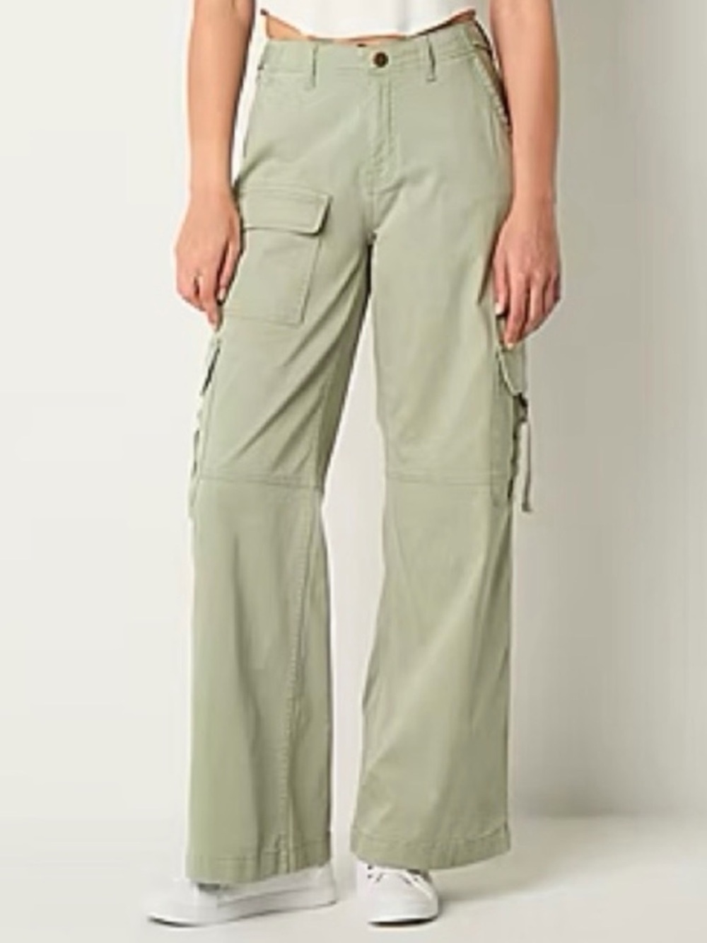 Olive Cotton Blend Cargo Pants